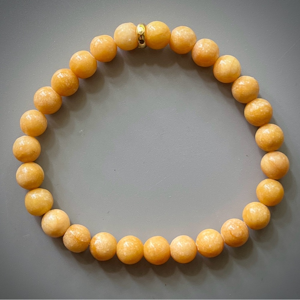 Yellow Jade Handcrafted Bead Bracelet